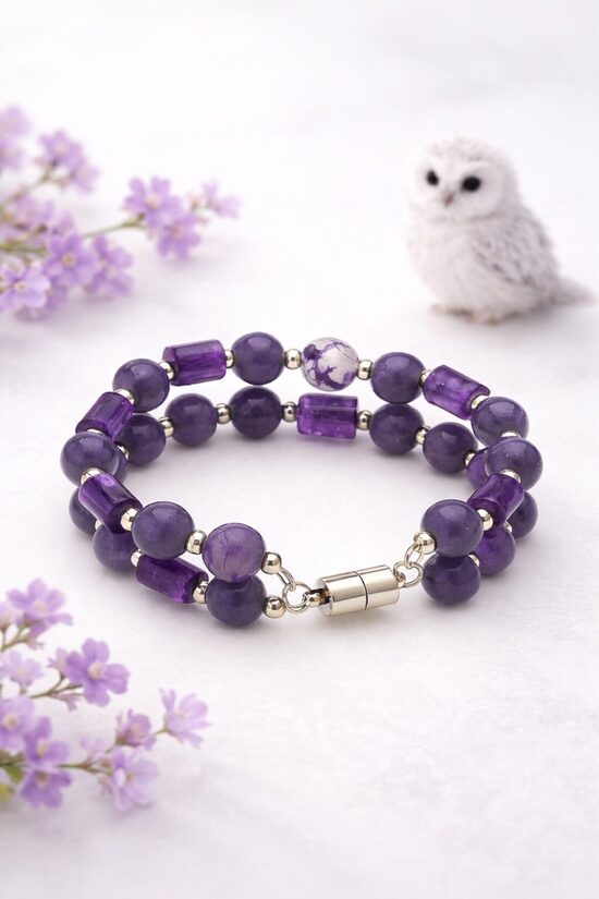 Dabīgo pērļu rokassprādze "Pūces Maģija"